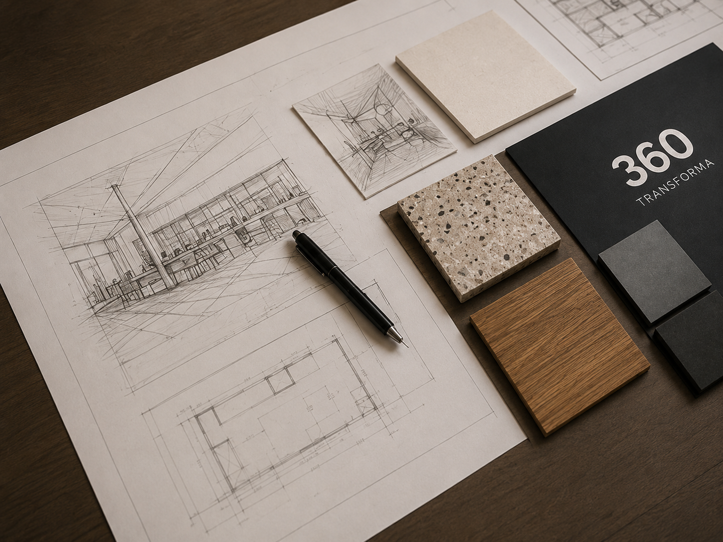 Materials, plànols i mostres per a projecte comercial